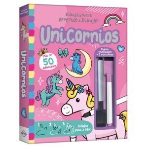 Libro dibuja y borra aprende a dibujar unicornios